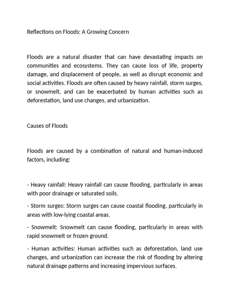 Flood Reflections and Future Solutions | PDF | Flood | Natural Environment