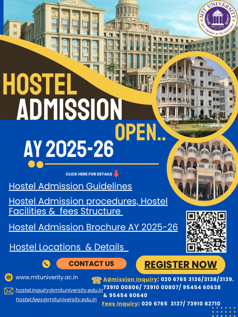 Hostel Admission Information AY 2025-26 | PDF