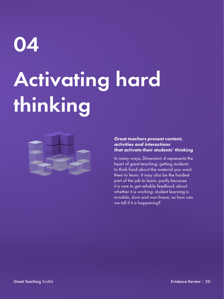 Activating Hard Thinking in Teaching | PDF | Learning | Metacognition