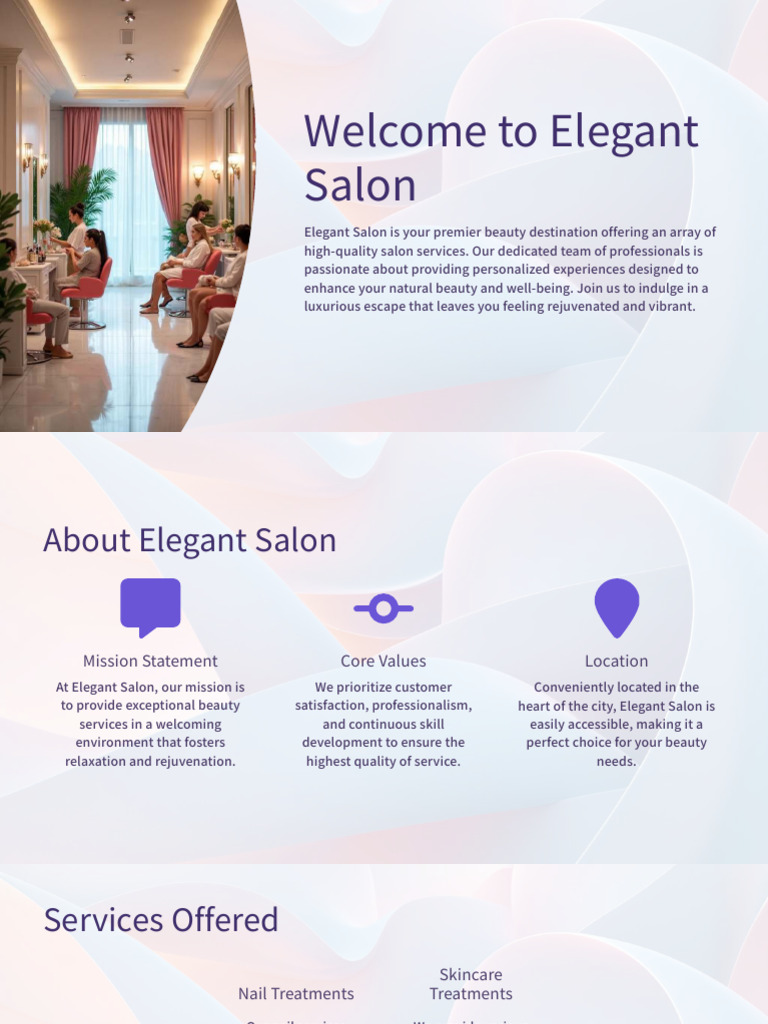 Welcome To Elegant Salon | PDF