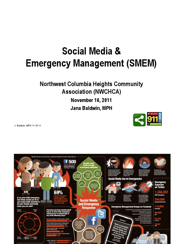 Jana Baldwin MPH Social Media in Emergency Management | PDF | Social ...