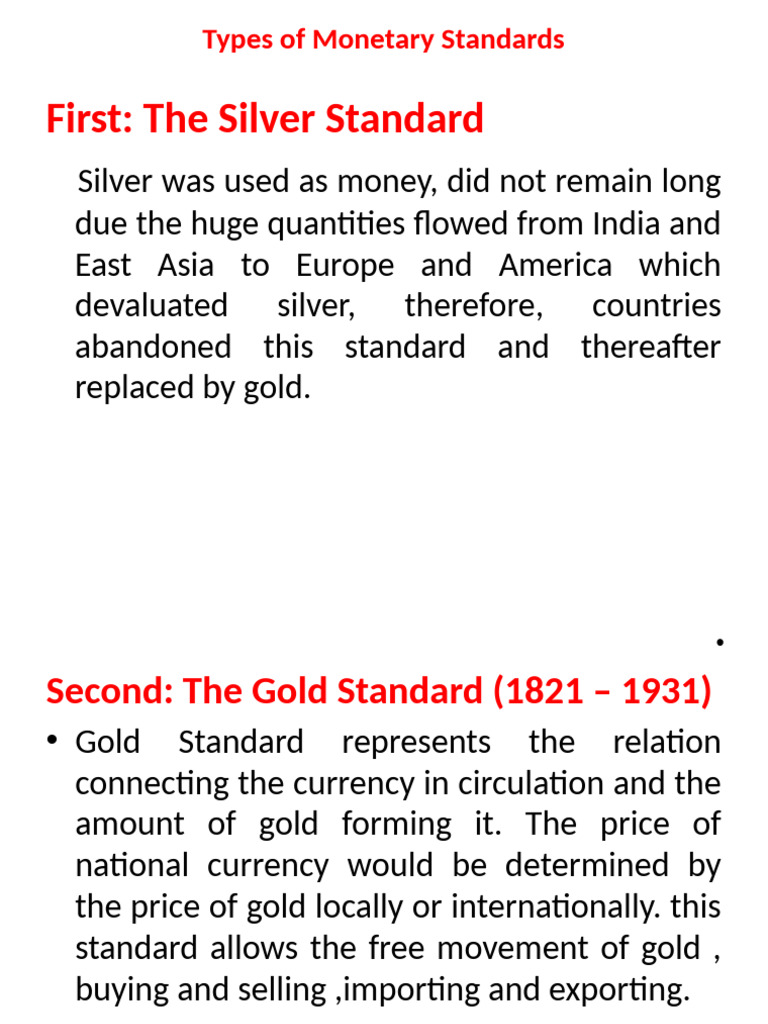 Overview of Monetary Standards | PDF | Money | Gold Standard