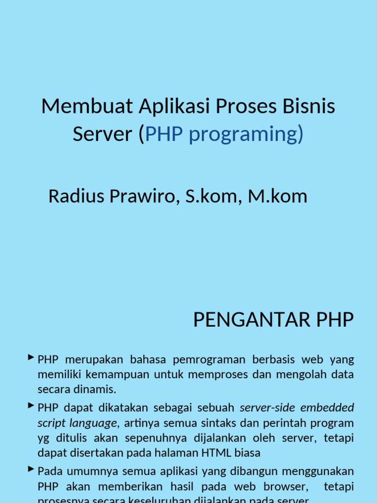 Panduan Membuat Aplikasi PHP dan MySQL | PDF