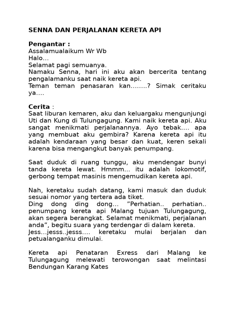 Senna Dan Perjalanan Kereta API | PDF