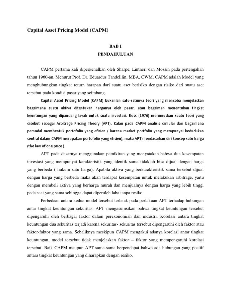 Capital Asset Pricing Model