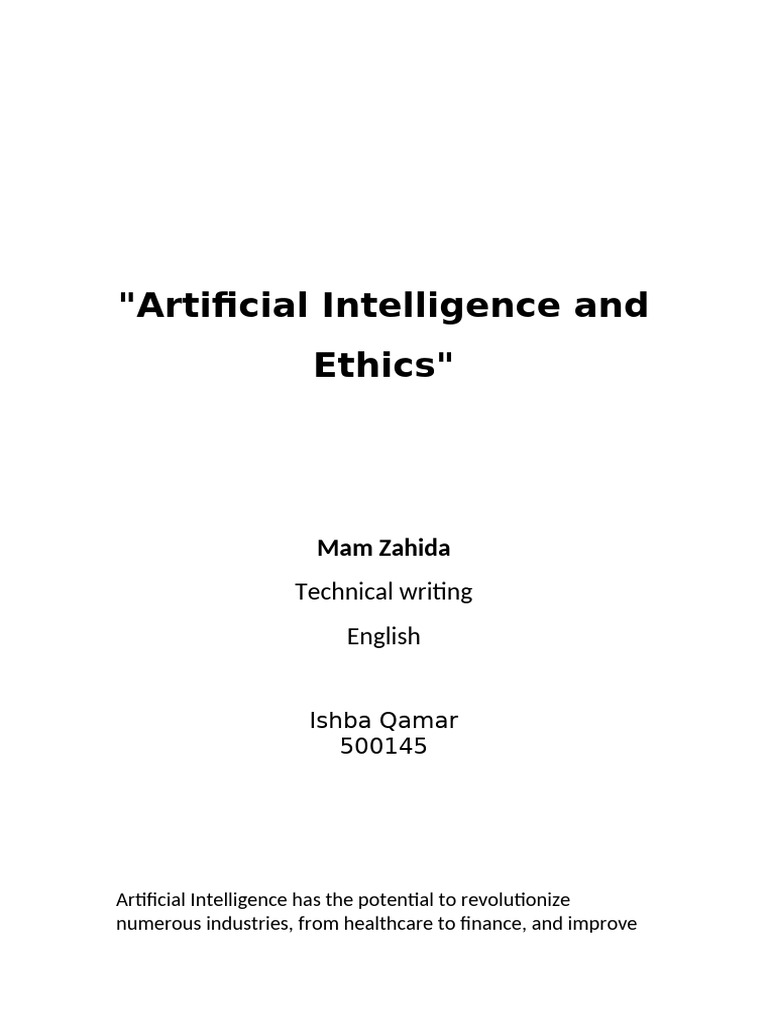 AI Ethics: Risks and Responsibilities | PDF | Artificial Intelligence ...