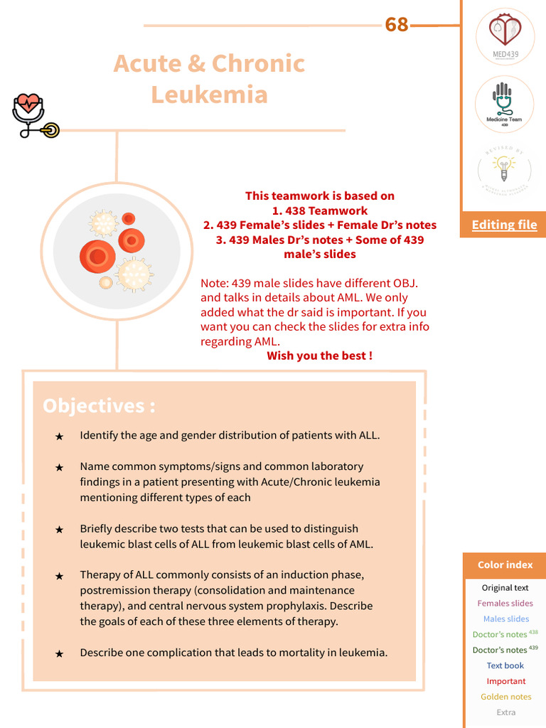 Acute & Chronic Leukemia Overview | PDF | Leukemia | Chemotherapy
