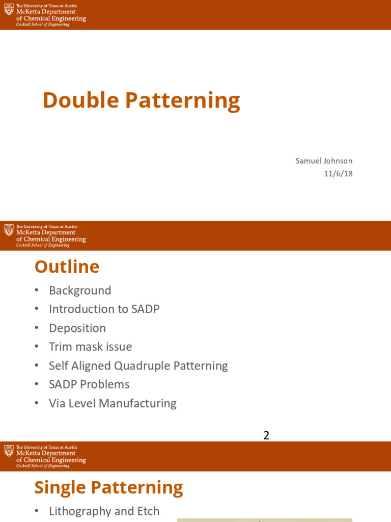 Double Patterning in VLSI Manufacturing | PDF | Photolithography ...