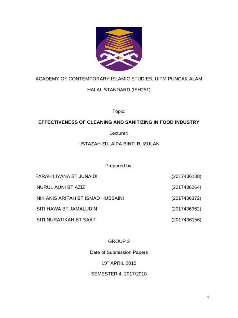 GP 3 Assignment Halal Standard (Group 3) | PDF | Chemistry | Chemical ...