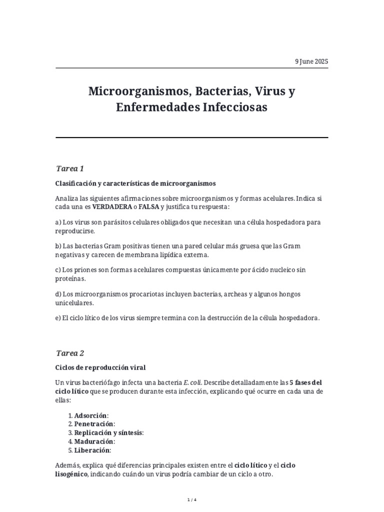 Microorganismos y Respuesta Inmunológica | PDF | Virus | Las bacterias
