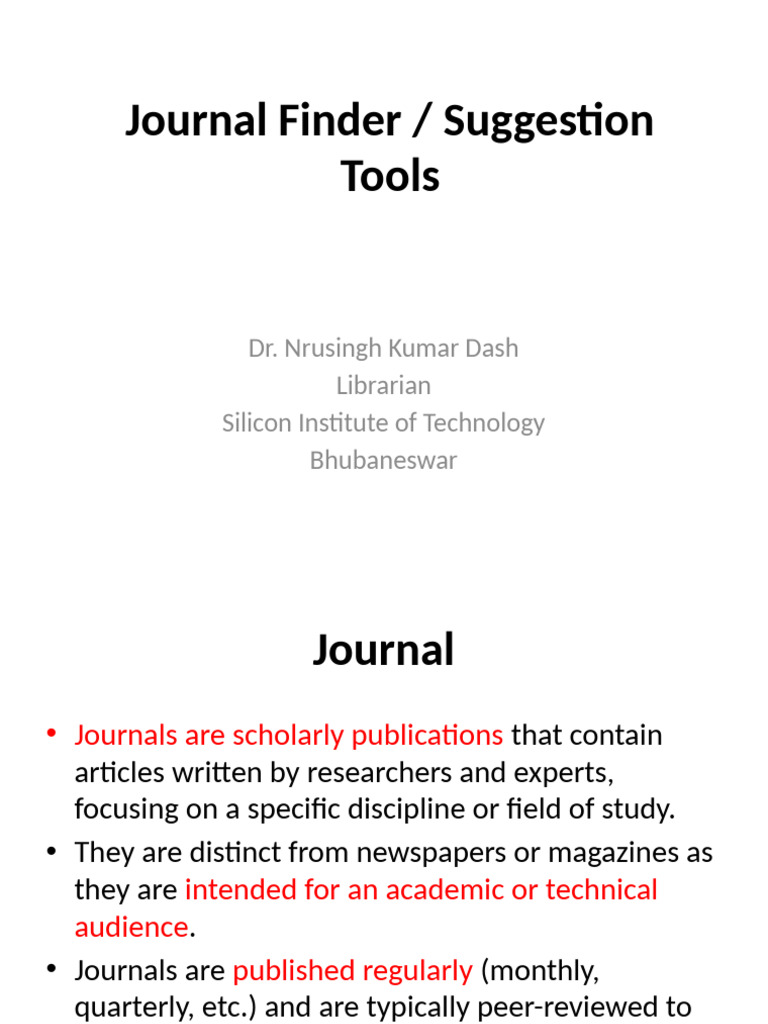 Journal Finder Tools for Researchers | PDF | Statistics | Abstract ...