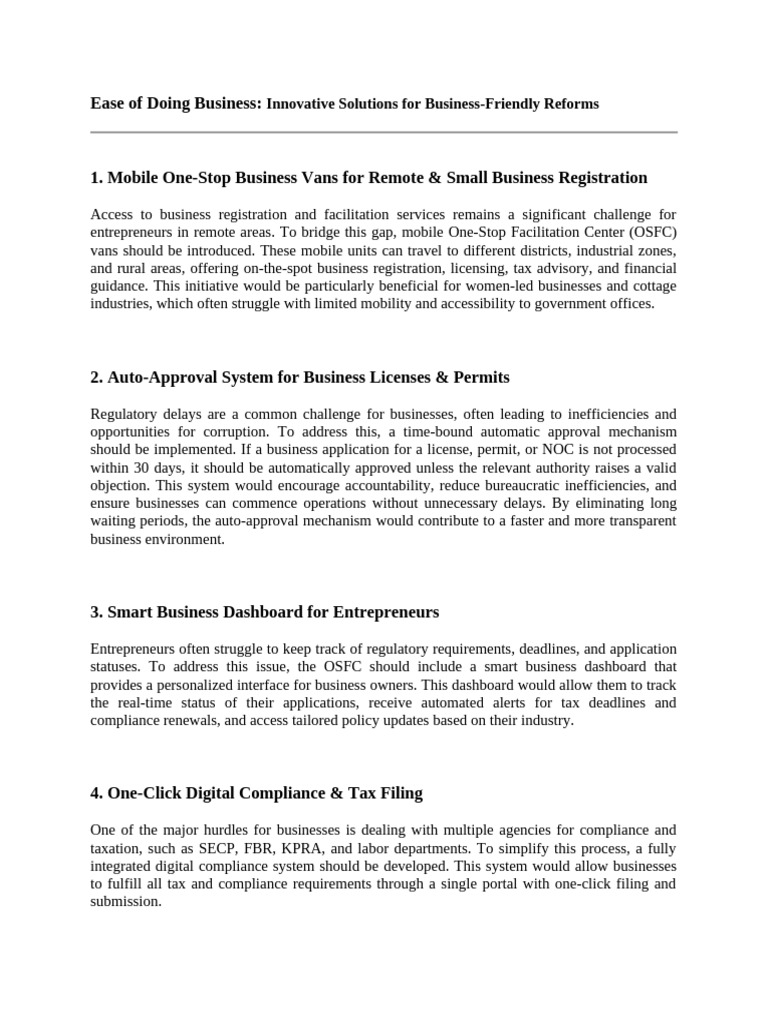 Ease of Doing Business | PDF | Regulatory Compliance | Outsourcing