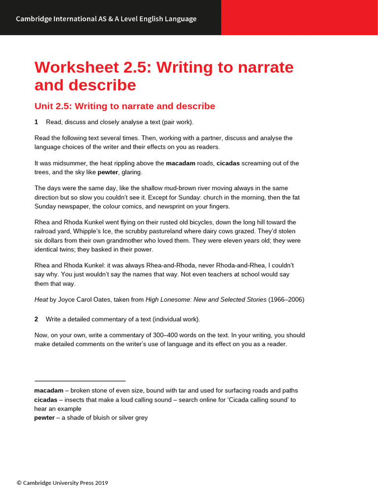 Analyzing Narrative Language Techniques | PDF