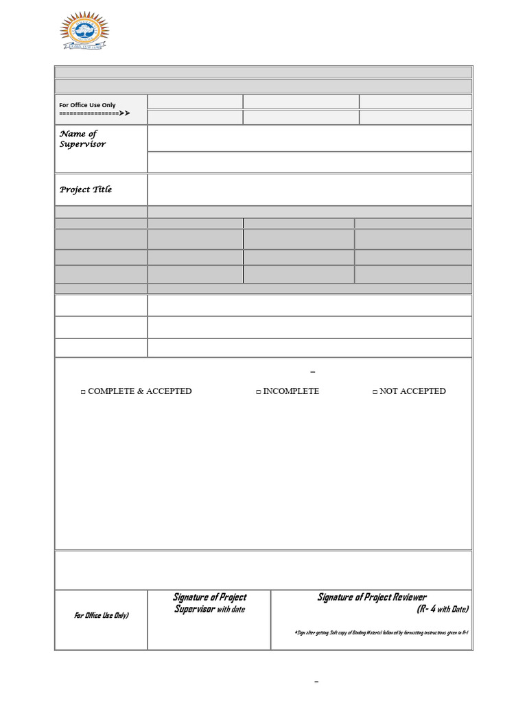 Project Report Binding Approval Form | PDF