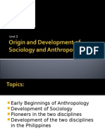 2 - Origin and Development of Sociology and Anthropology
