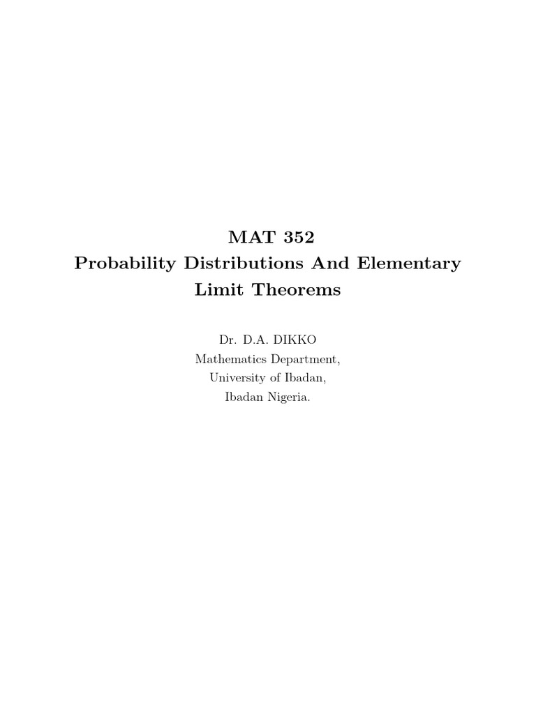 Mat 352 Official Note Construction | PDF | Probability Distribution ...