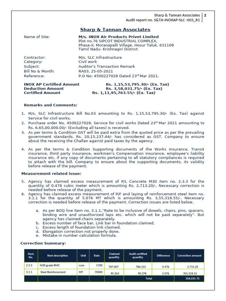 RA03-SLC Infrastructure - R1 | PDF | Taxes | Insurance