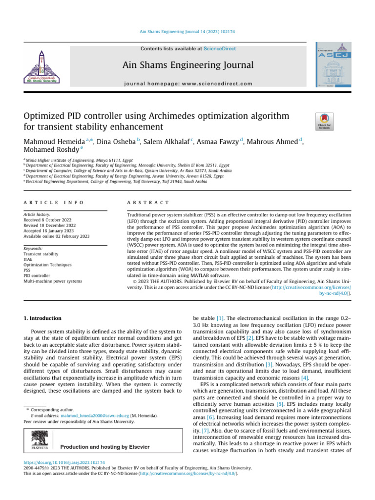 PID Controller Optimization for Stability | PDF | Electric Power ...