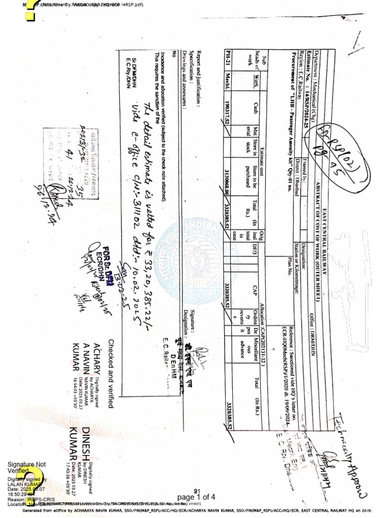 IREPS-CRIS Document Signatures | PDF