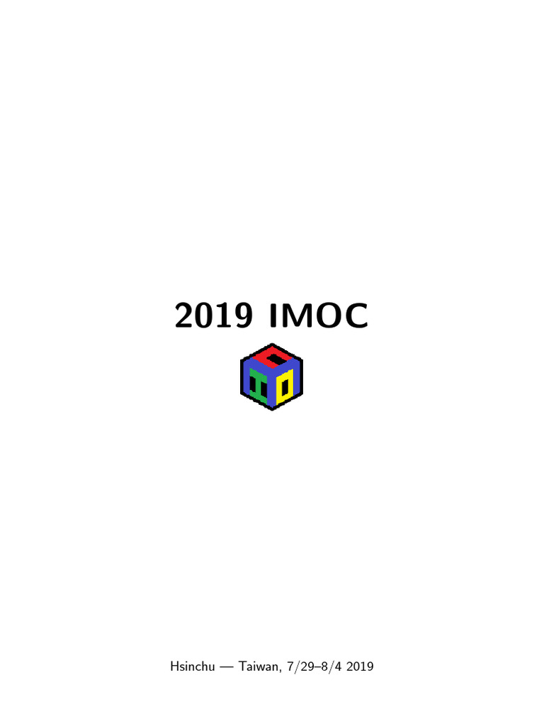 2019 IMOC Problems Overview | PDF | Number Theory | Mathematical Objects