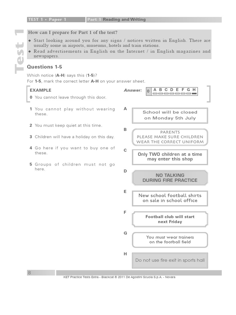 KET Test 1: Reading and Writing Guide | PDF | Winter Olympic Games ...