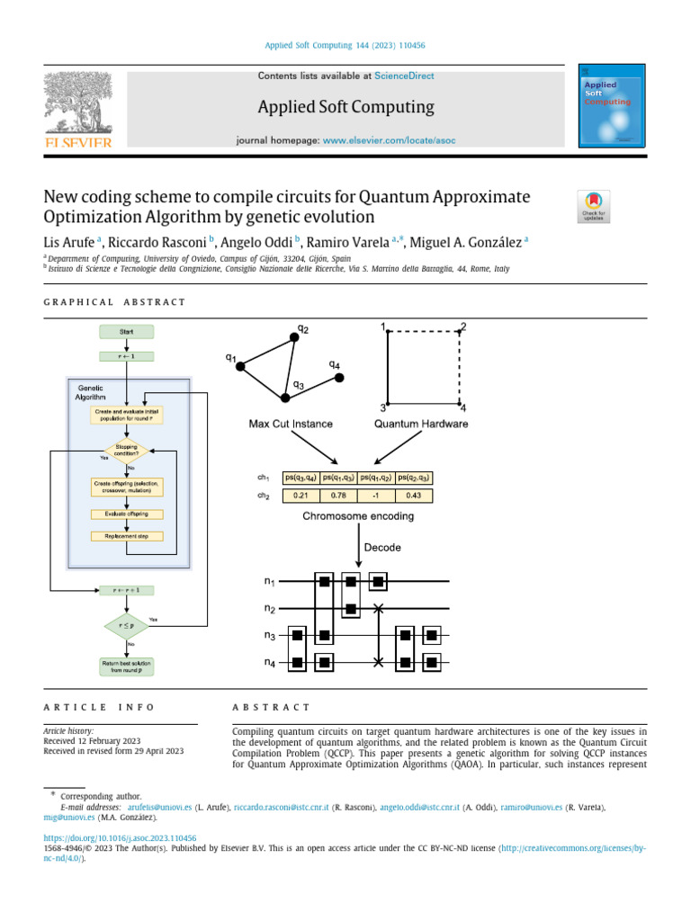New Coding Scheme To Compile Circuits For Quantum Approxim 2023 Applied ...