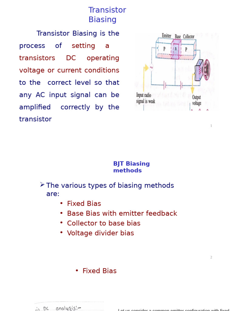 Transistor Biasing Methods Explained | PDF | Electronics | Electronic ...