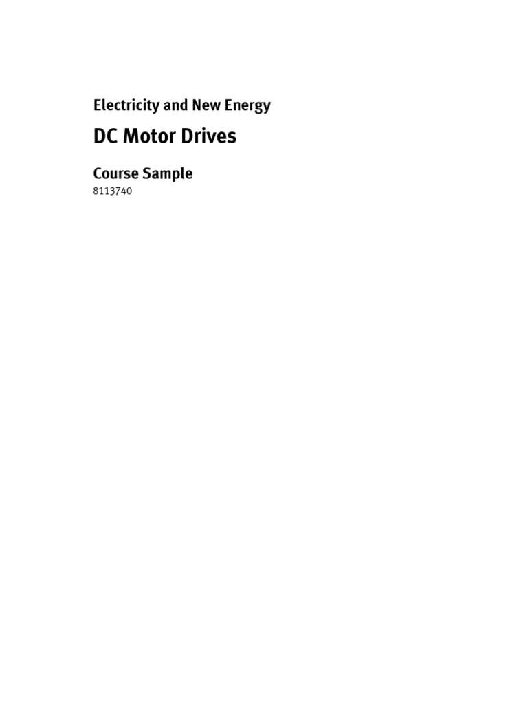 DC Motor Drives - Course Sample - 8113740-8113741 | PDF | Power ...