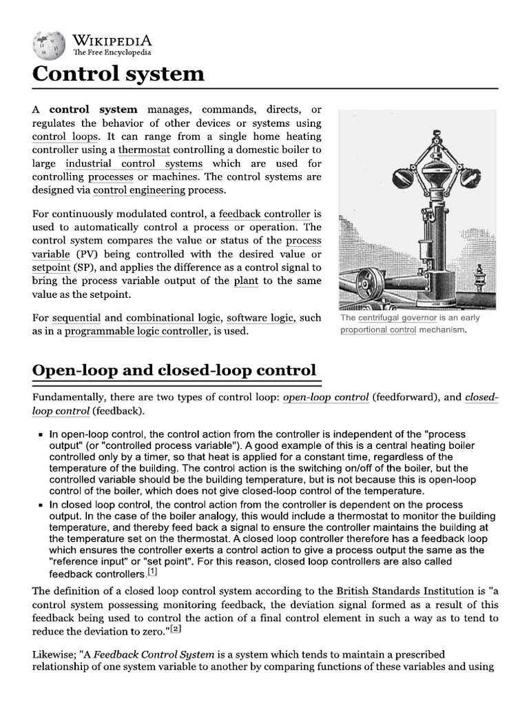 Control System | PDF