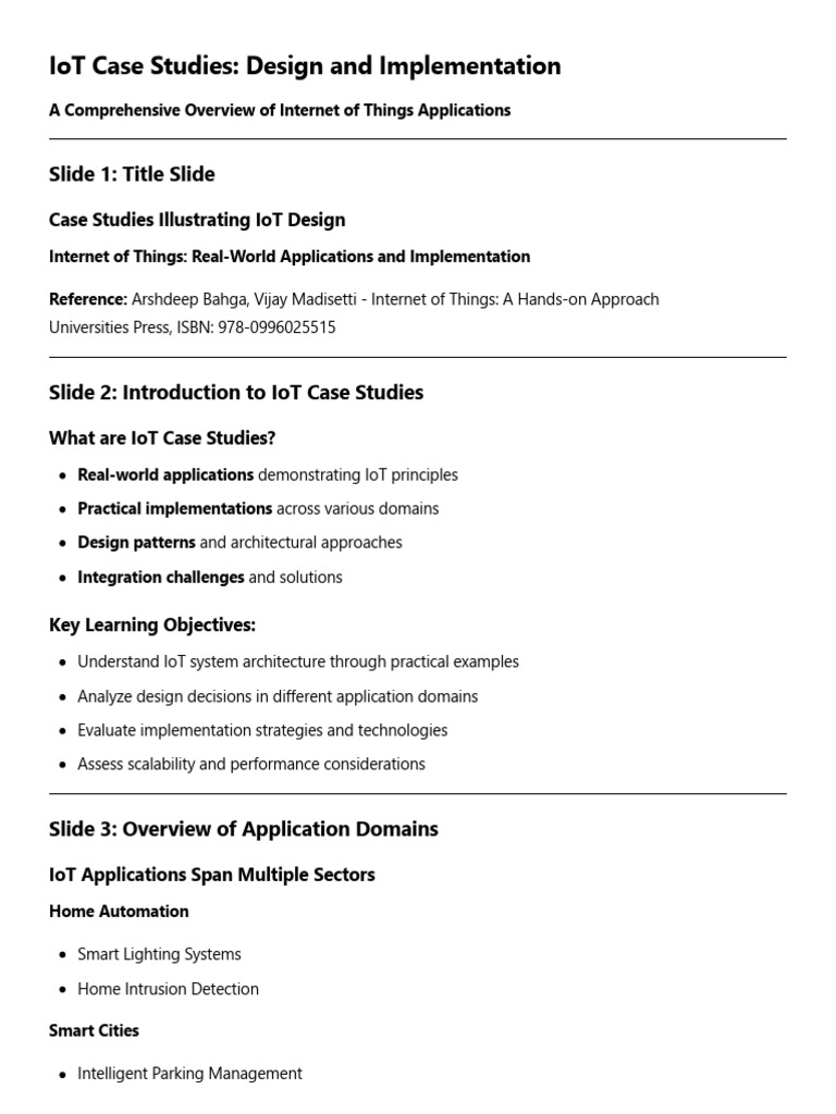 IoT Case Studies: Real-World Applications | PDF | Internet Of Things ...