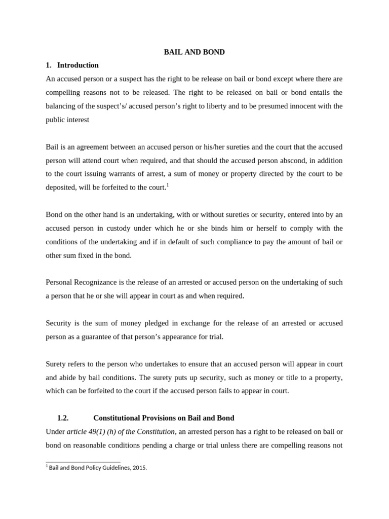Bail and Bond | PDF | Bail | Criminal Procedure In South Africa