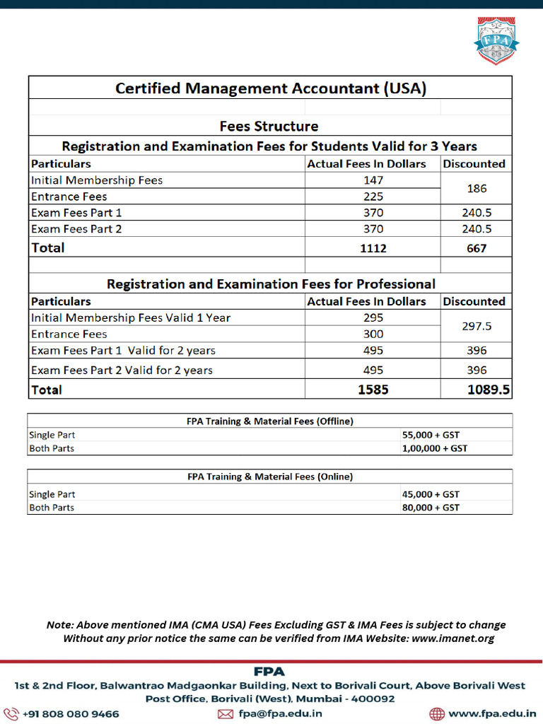 Fees Structure Online & Offline | PDF