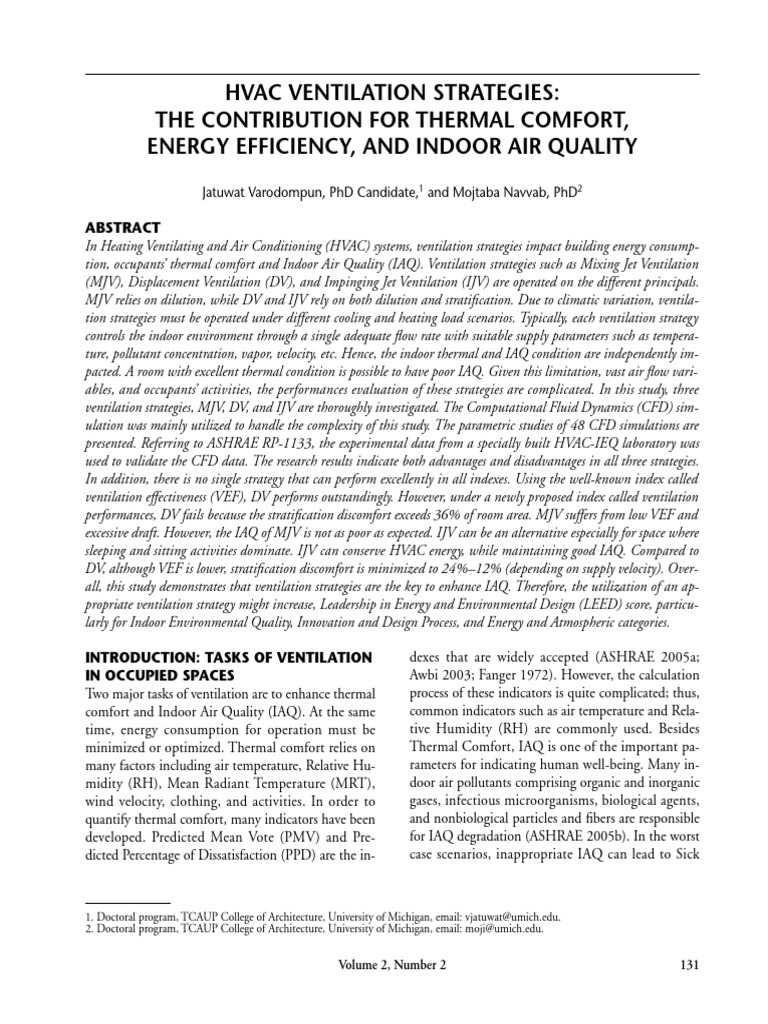 HVAC Ventilation Strategies for Comfort | PDF | Ventilation ...
