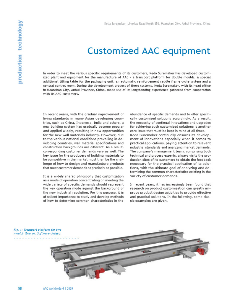 Customized AAC Equipment Solutions | PDF | Pallet | Transport