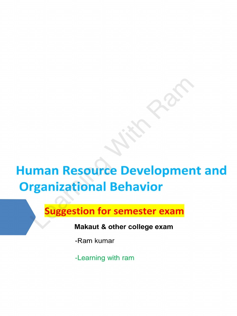 HRD OB Important Questions | PDF
