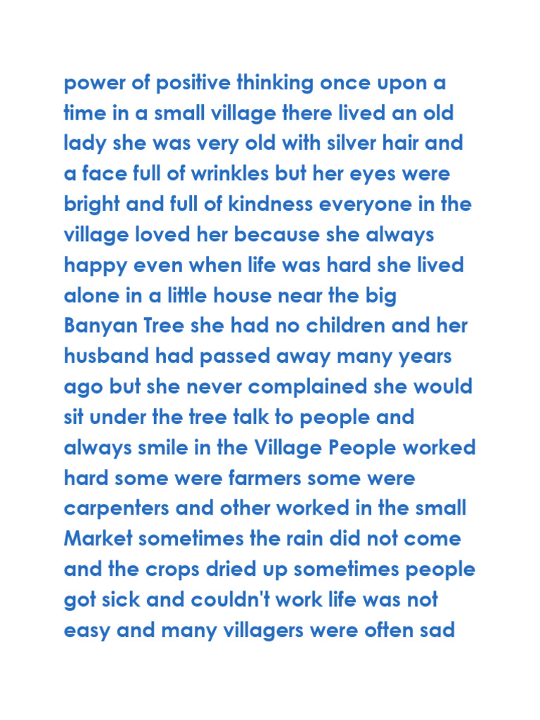 Power of Positive Thinking Story | PDF