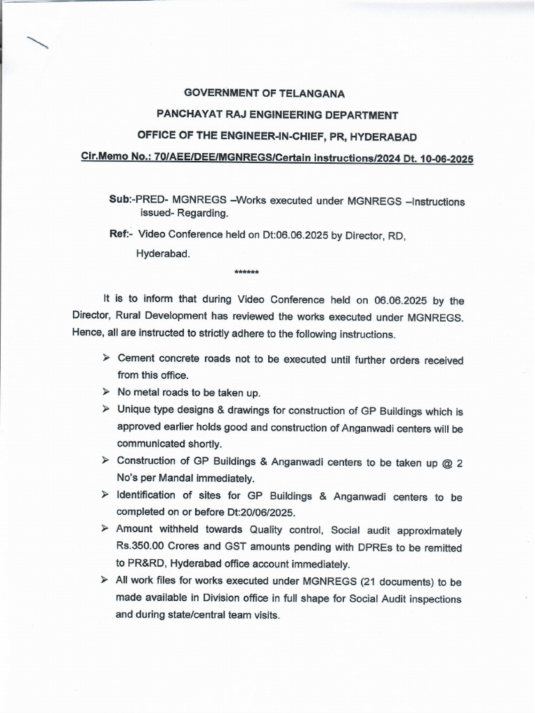 MGNREGS Instructions | PDF