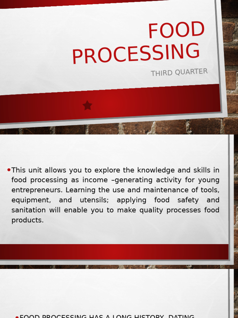 Food Processing Techniques and Tools | PDF | Cookware And Bakeware ...