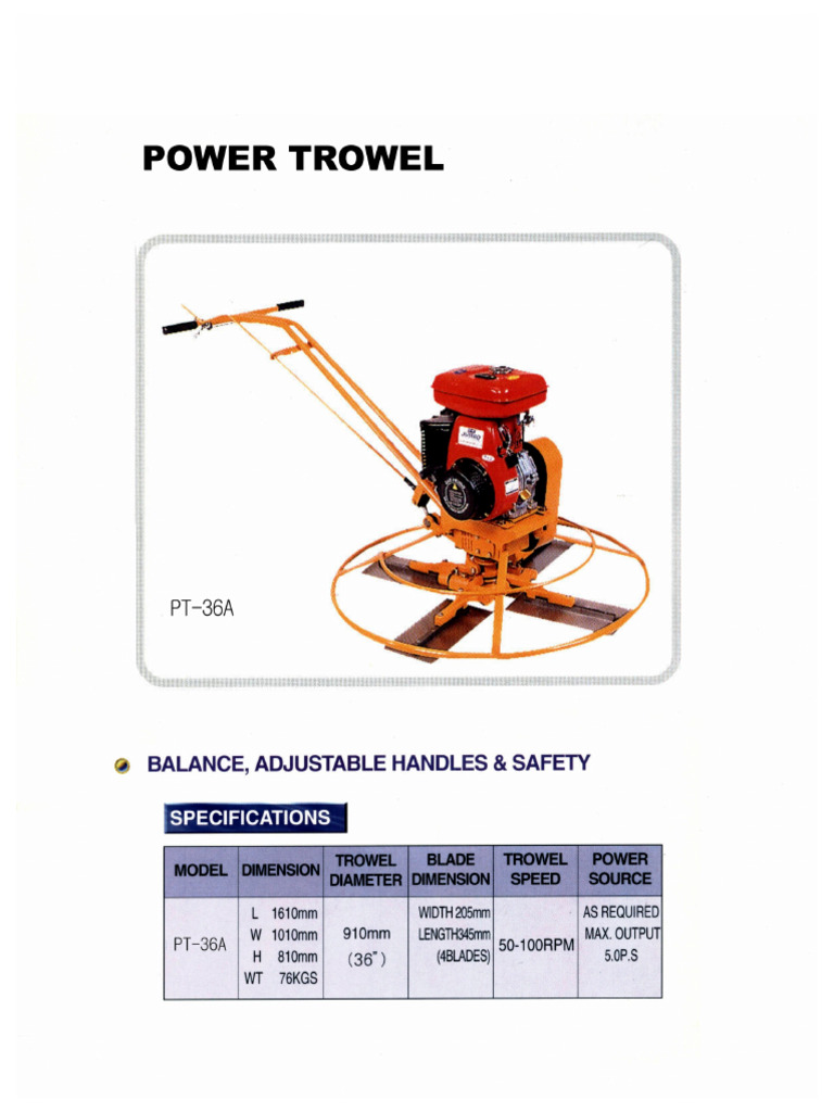 Power Trowel | PDF