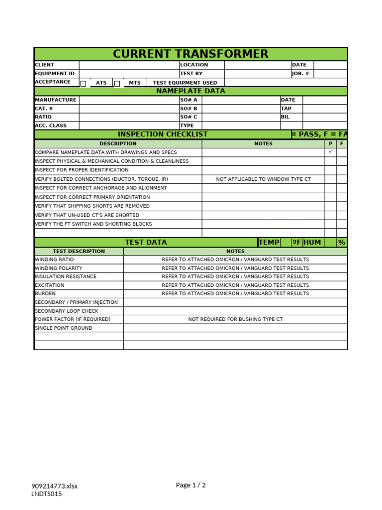 Current Transformer Testing Report | PDF | Transformer | Electronics