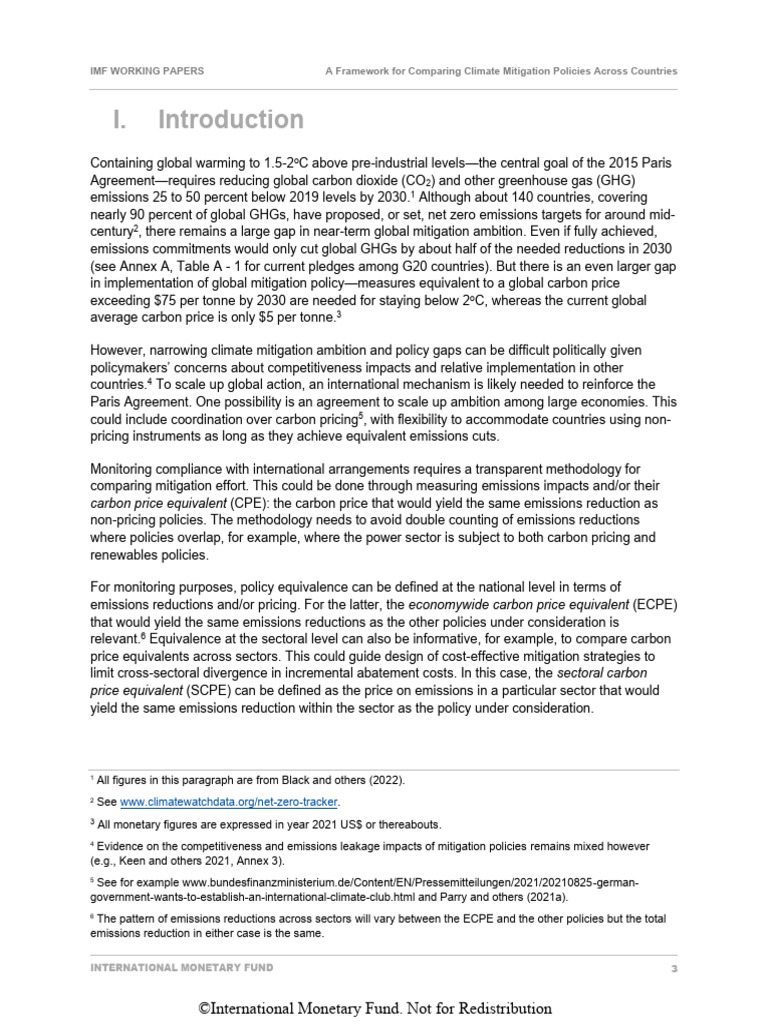 Climate Mitigation Policy Comparison Framework | PDF | Climate Change ...