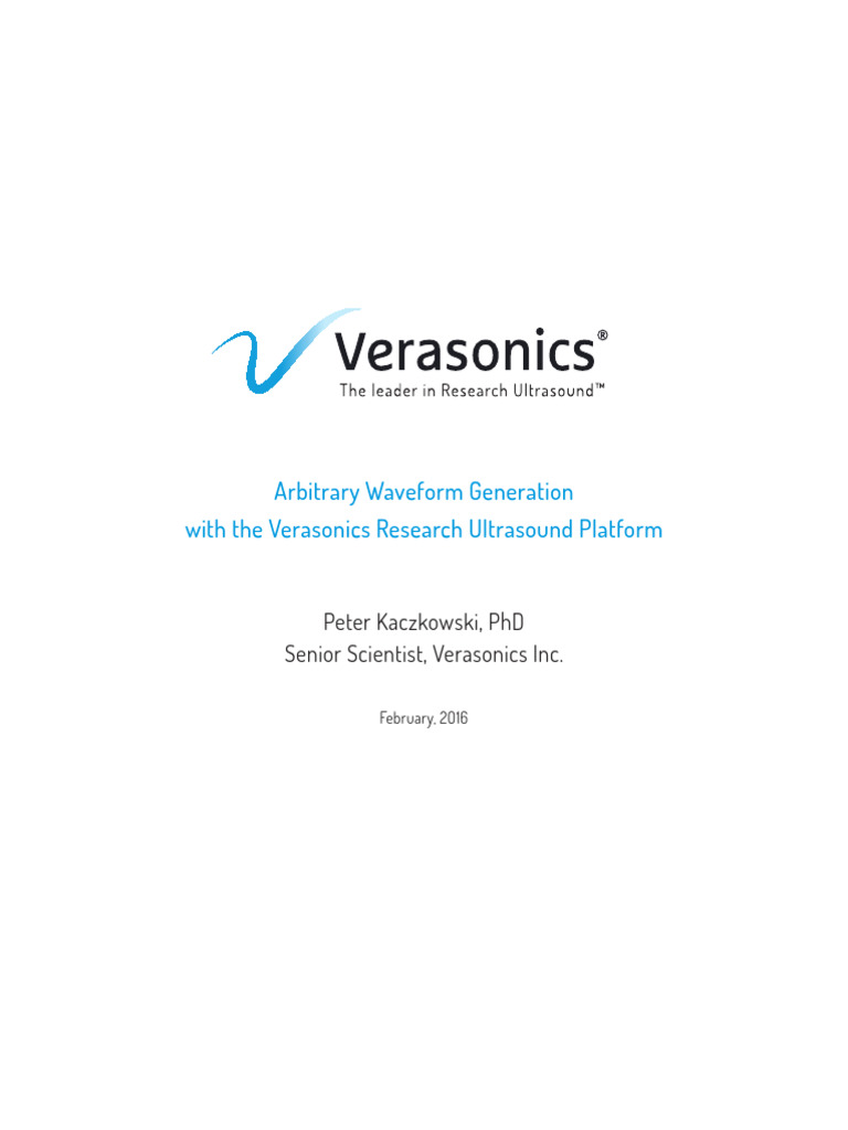 Verasonics Arbitrary Waveform Insights | PDF | Ultrasound | Medical ...