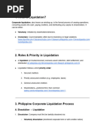 Corporate Liquidation Process Overview | PDF | Liquidation | Insolvency