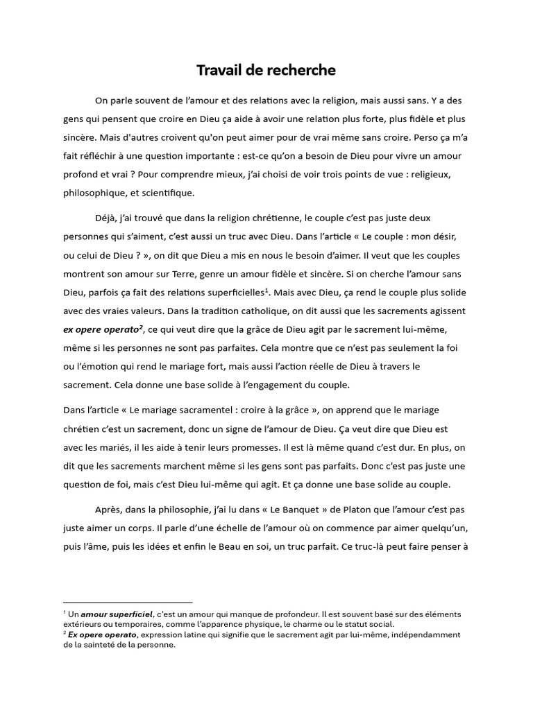 Amour et foi : besoin de Dieu ? | PDF | Amour | Dieu