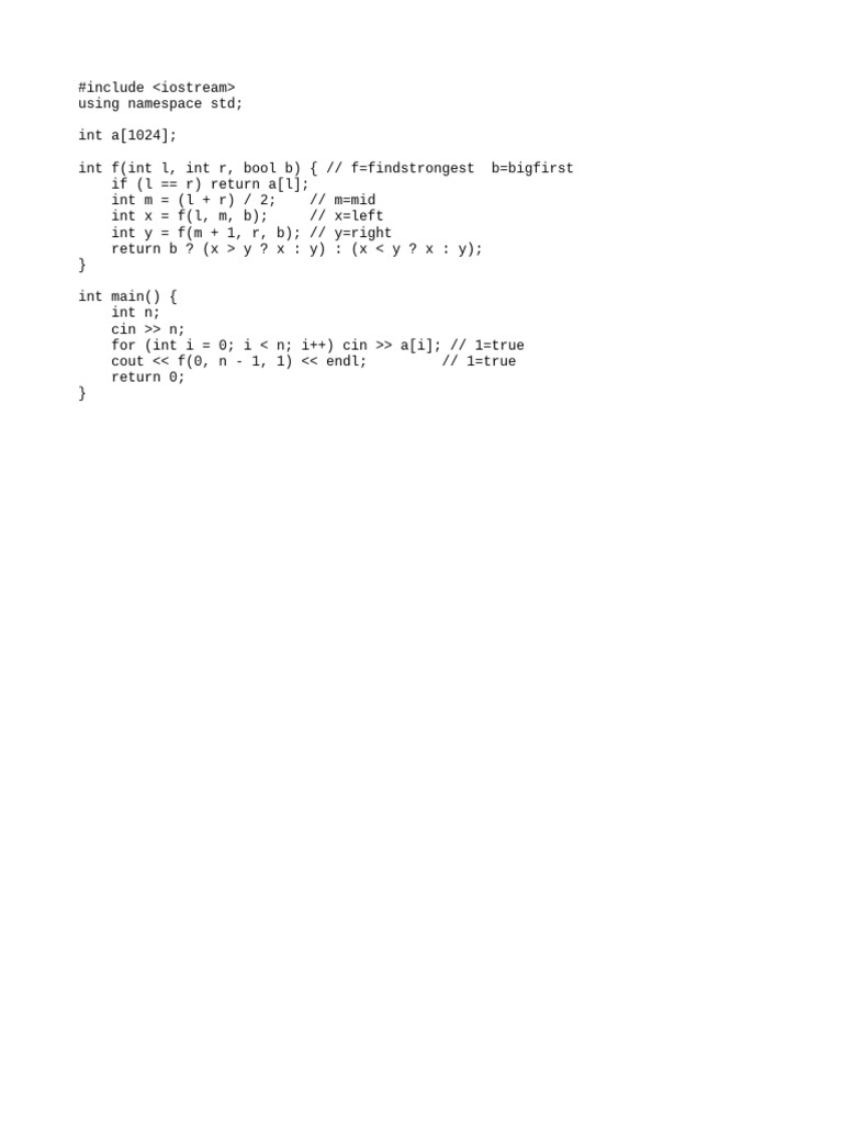 C++ Strongest Element Finder Code | PDF