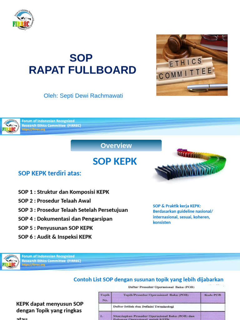 SOP KEPK: Prosedur Rapat Fullboard | PDF | Institutional Review Board ...