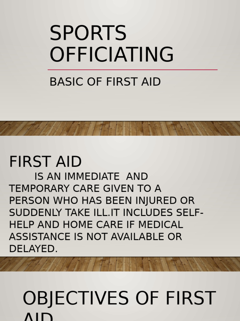 Sports Officiating First Aid | PDF