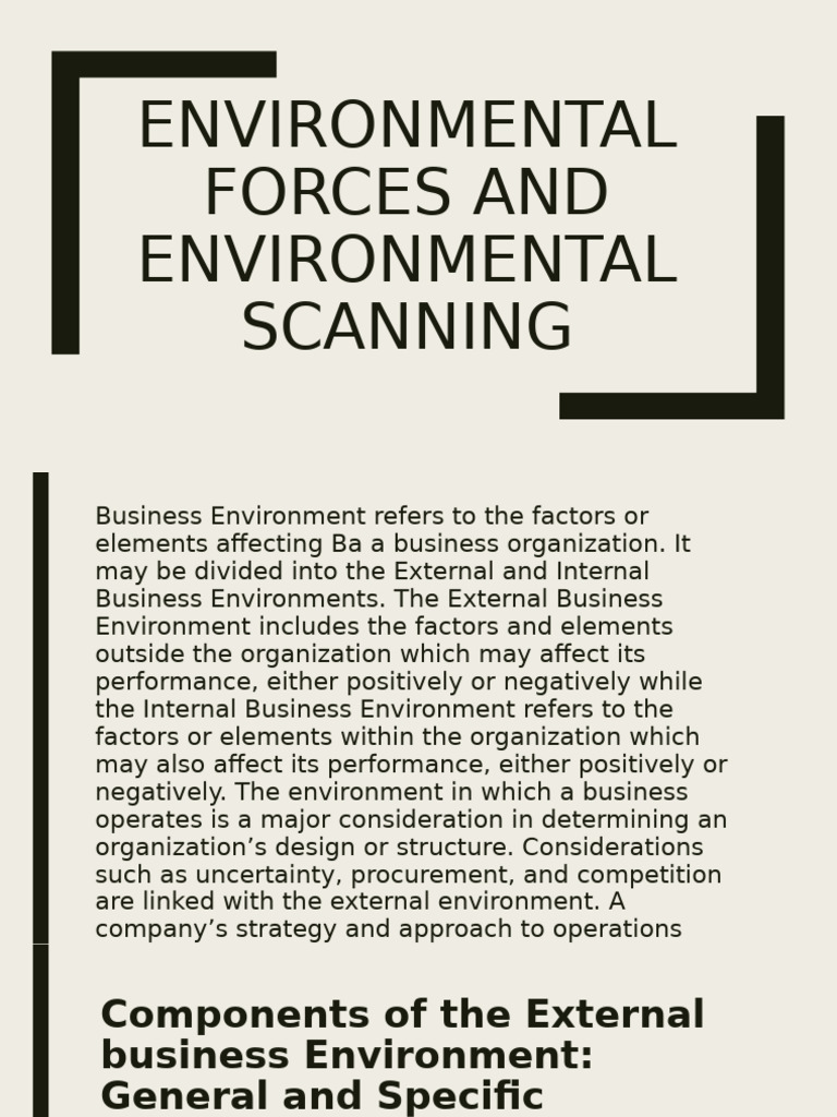 Environmental Forces in Business Strategy | PDF | Swot Analysis | Goal