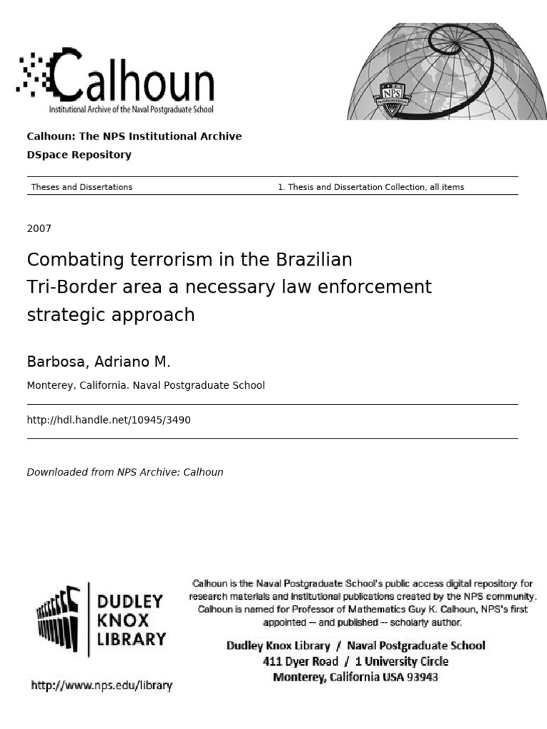 Combating Terrorism Prof - barbOSA, Adriano | PDF | Organized Crime ...