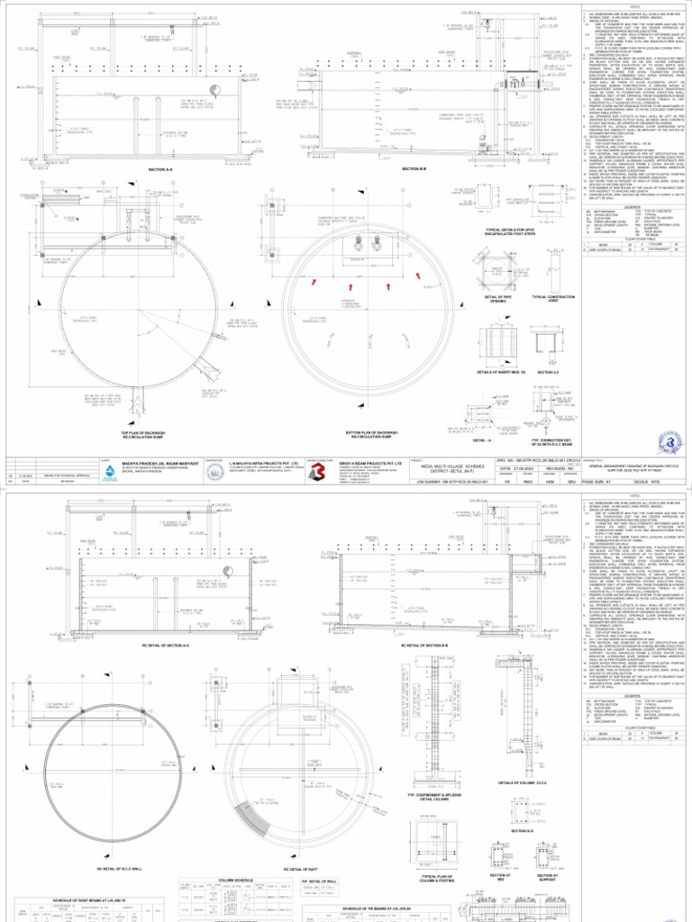 Drawing Bakwash Recycle Sump Meda | PDF